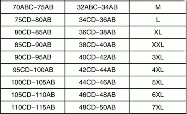 Size chart