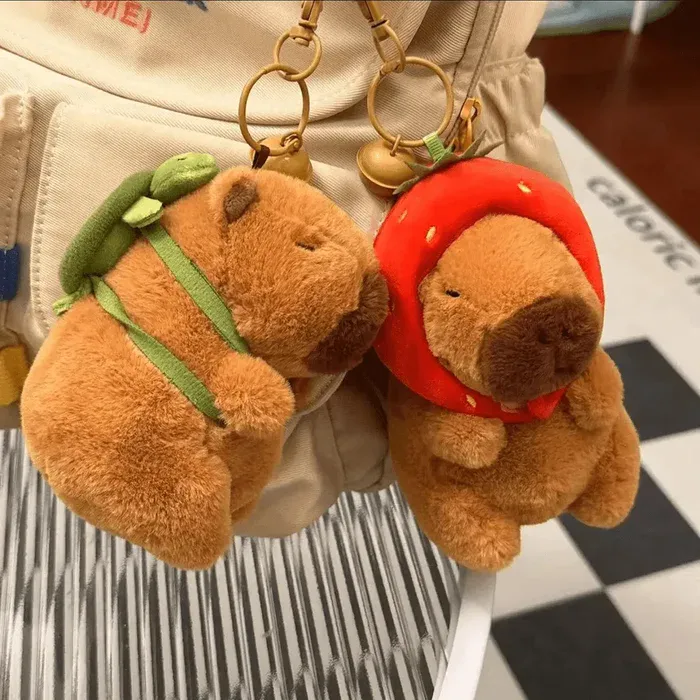 Capybara keychain close-up