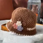Women's Flowers Knitted Woolen Hat - Image 2