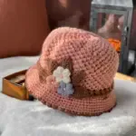 Women's Flowers Knitted Woolen Hat - Image 4