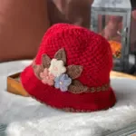 Women's Flowers Knitted Woolen Hat - Image 6