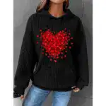 Trendy Waffle Print Long Sleeve Sweatshirt - Image 3