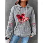 Trendy Waffle Print Long Sleeve Sweatshirt - Image 6