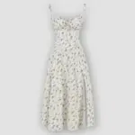 Floral Bustier Waist Shaper Dress with Midriff Accent - Image 13
