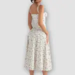 Floral Bustier Waist Shaper Dress with Midriff Accent - Image 15