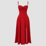 Floral Bustier Waist Shaper Dress with Midriff Accent - Image 16