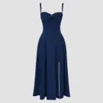 Floral Bustier Waist Shaper Dress with Midriff Accent - Image 23