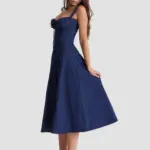 Floral Bustier Waist Shaper Dress with Midriff Accent - Image 25