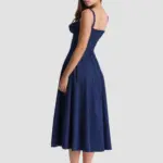 Floral Bustier Waist Shaper Dress with Midriff Accent - Image 26
