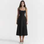 Floral Bustier Waist Shaper Dress with Midriff Accent - Image 27