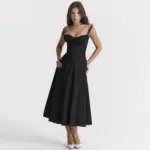 Floral Bustier Waist Shaper Dress with Midriff Accent - Image 28