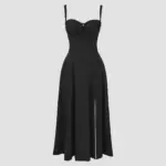 Floral Bustier Waist Shaper Dress with Midriff Accent - Image 30