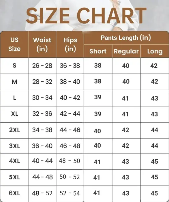 FlexiPants size chart