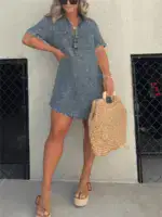 Women's Washed Shirt Dress - Image 8