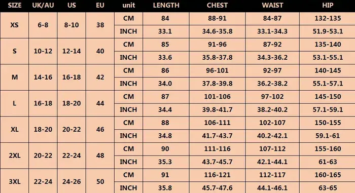 Size chart